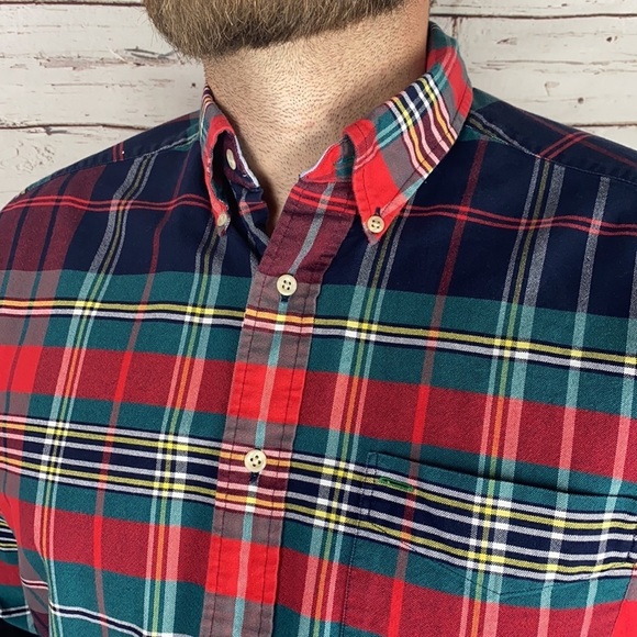 VINTAGE Tommy Hilfiger Plaid Button Up M - Picture 6 of 11